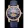 Swiss Cartier Rotonde Small Complication Blue Dial Gold Diamond Case Blue Leather Strap