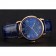 Cartier Ronde Solo Blue Dial Diamond Hour Marks Rose Gold Case Blue Leather Strap