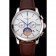 Patek Philippe Chronograph White Dial Blue Hands Stainless Steel Case Brown Leather Strap
