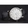 Patek Philippe Calatrava White Dial Ribbed Bezel Stainless Steel Case Black Leather Strap