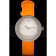 Hermes Classic MOP Dial Orange Leather Bracelet 801390