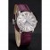 Cartier Ronde Louis Silver Diamond Case White Dial Purple Leather Bracelet 1454009