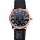 Cartier Ronde Louis Cartier Black Dial Gold Case Diamond Bezel Black Leather Strap