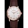 Blancpain Villeret Ultra Slim White Groved Dial Gold Numerals Rose Gold Case Brown Leather Strap