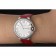 Cartier Ballon Bleu Silver Bezel with White Dial Red Leather Band  621551