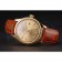 Swiss Rolex Datejust Gold Dial Gold Case Light Brown Leather Strap