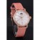 IWC Portofino Moon Phase Silver Dial Rose Gold Case Diamonds Bezel Pink Leather Strap