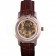 Vacheron Constantin White Skeleton  Watch with Rose Gold Bezel and Brown Leather Strap  621539