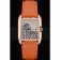 Cartier Tank Anglaise White Tiger Dial Gold Case Orange Leather Bracelet