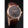 Swiss Patek Philippe Split Seconds Chronograph Black Dial Rose Gold Case Brown Leather Strap