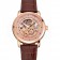 Swiss Piaget Altiplano Rose Gold Skeleton Dial With Diamonds Rose Gold Case Brown Leather Strap