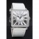 Franck Muller Master Square Diamond Encrusted Stainless Steel Bezel White Croco Bracelet 80284
