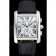 Cartier Tank MC White Dial Stainless Steel Case Black Leather Bracelet  622689