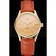 Swiss Rolex Cellini Gold Dial And Markings Gold Case Light Brown Leather Strap