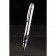 MontBlanc Pointed Tip Thick Rounded MB Engraved Silver Ballpoint Pen With Black Trimming