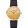 Swiss Longines Grande Classique Gold Dial Gold Case Black Leather Strap