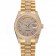 Swiss Rolex Day-Date Red Diamond Pave Dial Gold Diamond Bracelet 1453960