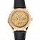 Swiss Patek Philippe Grand Complications Power Reserve Gold Dial And Case Diamond Bezel Black Leather Strap