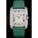 Cartier Tank Anglaise 36mm White Dial Diamonds Steel Case Green Leather Bracelet