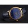 Patek Philippe Calatrava Date Blue Embossed Dial Gold Case Blue Leather Strap