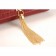 Saint Laurent Medium Tassel Crocodile Leather Clutch Bag Dark Red
