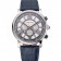 Cartier Rotonde Chronograph Black And White Dial Stainless Steel Case Blue Leather Strap