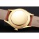 Swiss Rolex Datejust White Dial Gold Case Light Brown Leather Strap