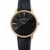 Swiss Vacheron Constantin Patrimony Grand Taille Black Dial Gold Diamond Case Black Leather Bracelet 1454183