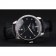 Patek Philippe Swiss Calatrava Ribbed Bezel Black Dial Black Leather Strap 7661