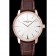 Swiss Vacheron Constantin Patrimony Grand Taille White Dial Rose Gold Diamonds Case Brown Leather Bracelet  1454171