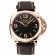 Swiss Panerai Luminor Black Dial Rose Gold Case Brown Leather Strap 1453842