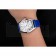 Cartier Tortue Large Date White Dial Stainless Steel Case Blue Leather Strap