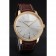 Swiss Vacheron Constantin Patrimony White Dial Gold Diamond Case Brown Leather Bracelet 1454180