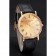 Patek Philippe Calatrava Gold Dial Roman Numerals Ribbed Bezel Gold Case Black Leather Strap