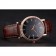 Patek Philippe Calatrava Black Dial Roman Numerals Ribbed Bezel Rose Gold Case Brown Leather Strap
