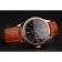 Swiss Rolex Cellini Black Dial Roman Numerals Rose Gold Case Light Brown Leather Strap