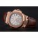 Patek Philippe Nautilus White Dial Rose Gold Case Brown Leather Strap