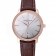 Swiss Vacheron Constantin Patrimony White Dial Rose Gold Diamonds Case Brown Leather Bracelet  1454170