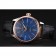 Rolex Cellini Blue Dial Gold Bezel Stainless Steel Case Black Leather Strap  622841