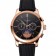 Patek Philippe Chronograph Black Dial Rose Gold Case Black Leather Strap