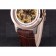 Vacheron Constantin White Skeleton  Watch with Rose Gold Bezel and Brown Leather Strap  621539
