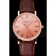 Patek Philippe Calatrava Rose Gold Dial Roman Numerals Ribbed Bezel Rose Gold Case Brown Leather Strap