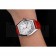 Cartier Tortue Perpetual Calendar White Dial Stainless Steel Case Red Leather Strap