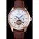 IWC Portofino Tourbillon White Dial Blue Markings Rose Gold Case Brown Leather Strap