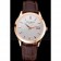 Swiss Patek Philippe Calatrava White Dial Rose Gold Case Brown Leather Strap