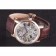 Cartier Luxury Skeleton Watch with Rose Gold Bezel and Brown Leather Band  621557