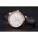Patek Philippe Calatrava White Dial Diamond Markings Gold Case Black Leather Strap