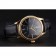 Swiss Rolex Cellini Black Dial Roman Numerals Gold Case Black Leather Strap