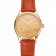 Swiss Rolex Cellini Gold Dial Gold Case Light Brown Leather Strap