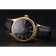 Swiss Rolex Cellini Black Dial Roman Numerals Gold Case Black Leather Strap